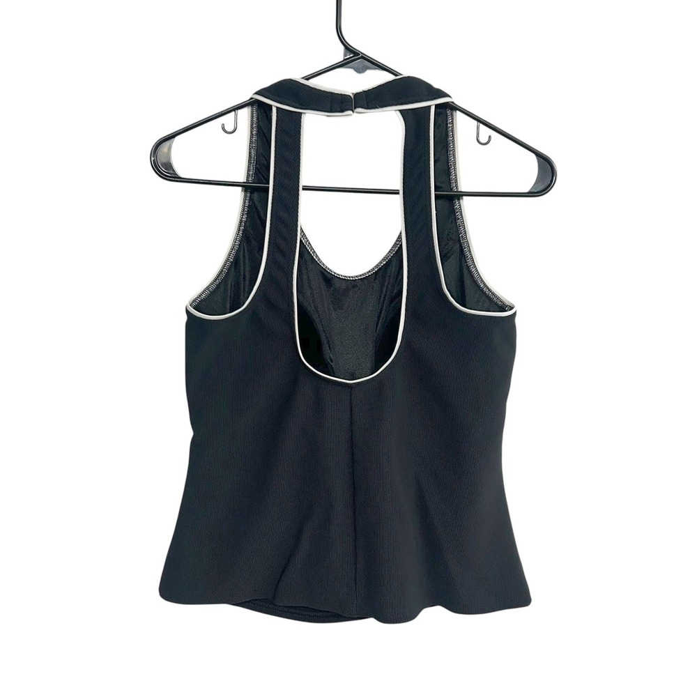Navy Racerback Tank Built In Bra Tennis Athletic Minimalist Preppy Sport